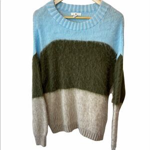 NWT BP Oversized Colour Blocked Warm Soft Fuzzy Scoop Neck Loose Fit Sweater XXS